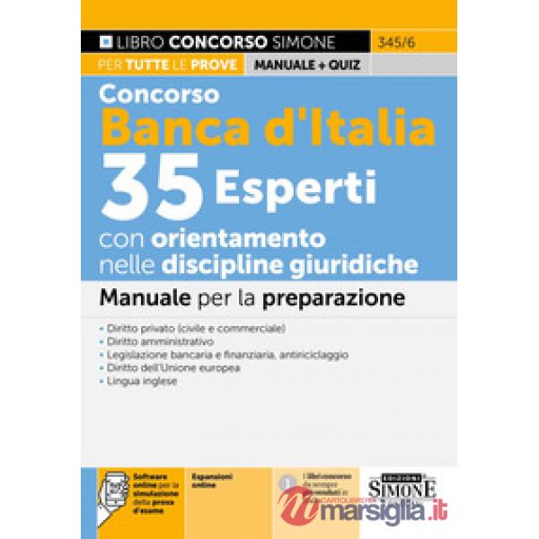 Concorso Banca d'Italia 35 Esperti con orientamento nelle discipline giuridiche. Manuale