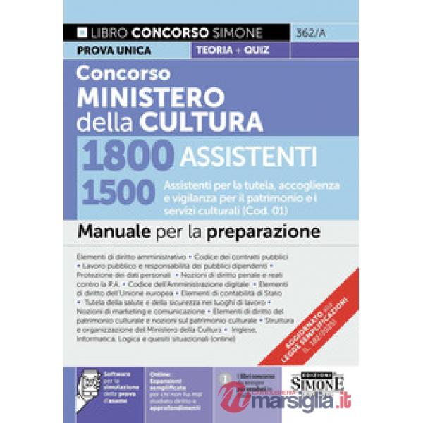 Concorso Ministero della Cultura 1800 assistenti. 1500 Assistenti per la tutela, accoglienza e vigilanza per il patrimonio e i s
