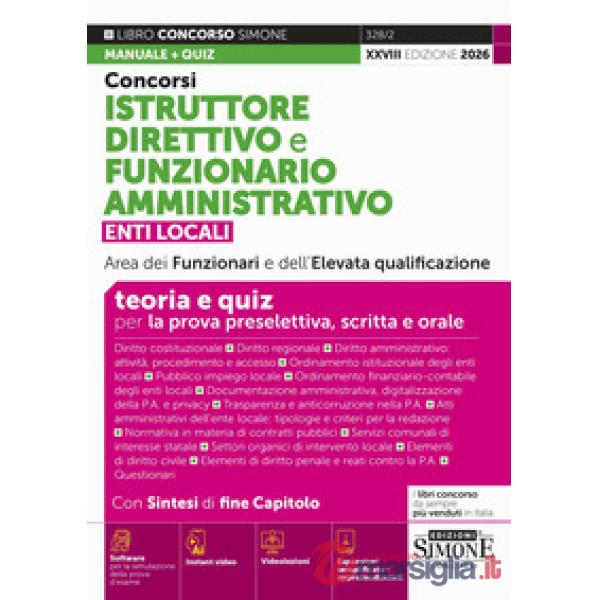 Concorsi istruttore direttivo e funzionario amministrativo. Enti locali area dei funzionari e dell'elevata qualificazione. Teori