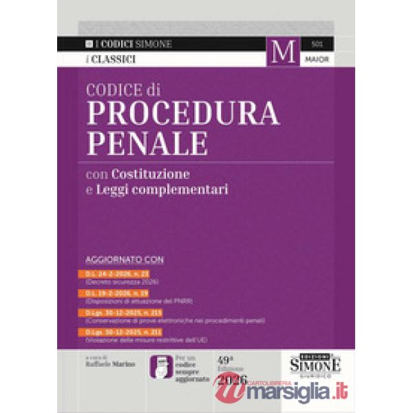 Codice di procedura penale con Costituzione e leggi complementari