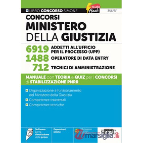Concorsi Ministero della Giustizia. 6919 addetti all'ufficio per il processo (UPP). 1488 operatore di data entry. 712 tecnici di