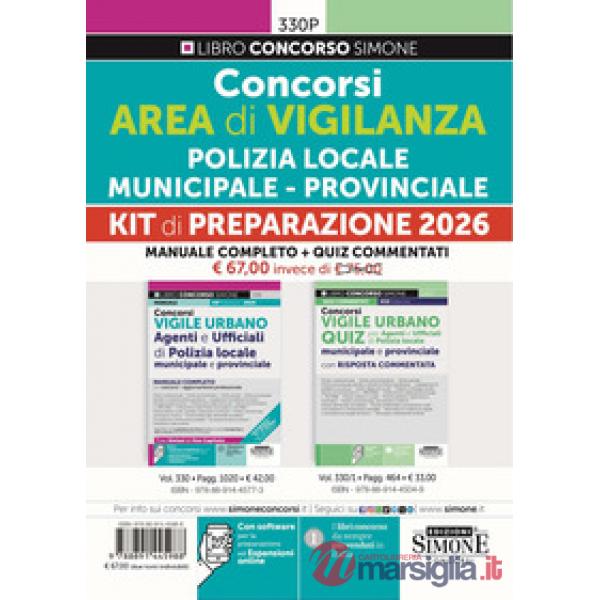 Concorsi area di vigilanza Polizia Locale. Municipale. Provinciale. Kit di preparazione 2026