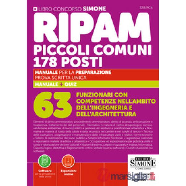 Concorso RIPAM piccoli comuni. 178 posti 63 Funzionari con competenze nell'ambito dell'ingegneria e dell'architettura. Manuale p