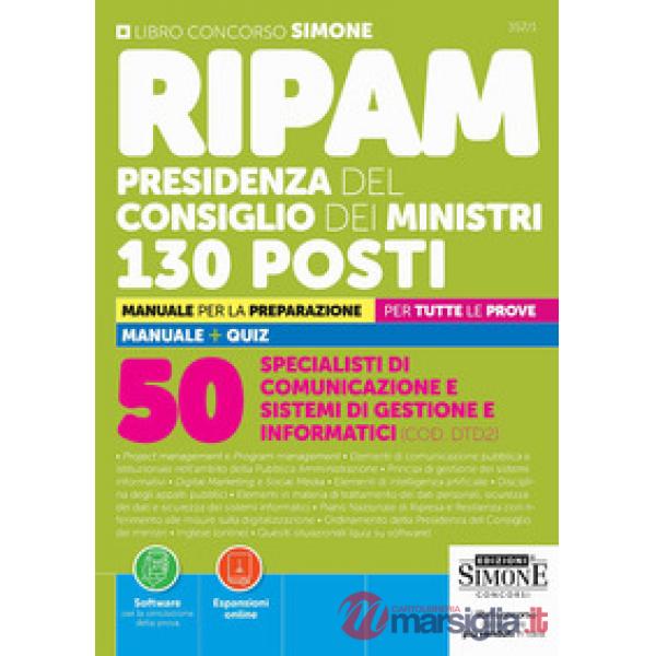 Concorso RIPAM Presidenza del Consiglio dei Ministri. 130 posti. 50 specialisti comunicazione e sistemi di gestione e informatic