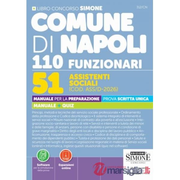 Comune di Napoli 110 funzionari. 51 assistenti sociali (COD.ASS/D-2026). Manuale