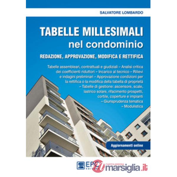 TABELLE MILLESIMALI NEL CONDOMINIO. REDAZIONE, APPROVAZIONE, MODIFICA E RETTIFICA.