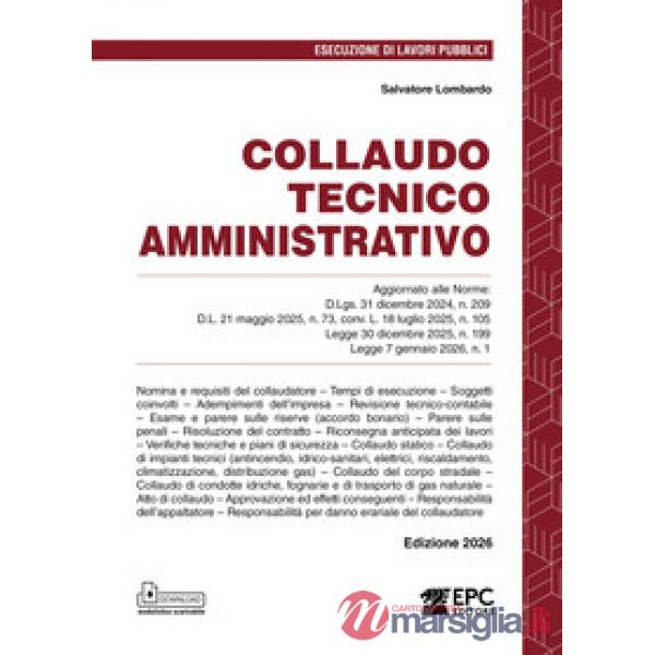 Collaudo tecnico amministrativo. Aggiornato alle Norme: D.Lgs. 31 dicembre 2024, n. 209 D.L. 21 maggio 2025, n. 73, conv. L. 18
