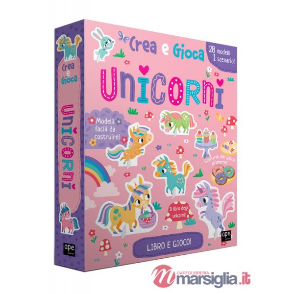Unicorni. Crea e gioca. Ediz. a colori. Con 28 personaggi 3d. Con puzzle. Con scenari di gioco