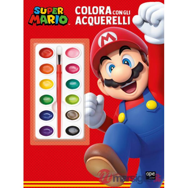Super Mario. Colora con gli acquerelli. Ediz. illustrata. Con acquerelli. Con pennello