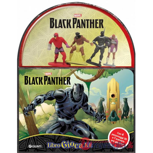 Black Panther. Marvel. Libro gioca kit. Ediz. a colori. Con 4 personaggi 3D. Con scenario per giocare