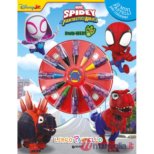 Dino-webs. Spidey e i suoi simpatici amici. Libro pastello. Ediz. a colori. Con 12 mini pastelli