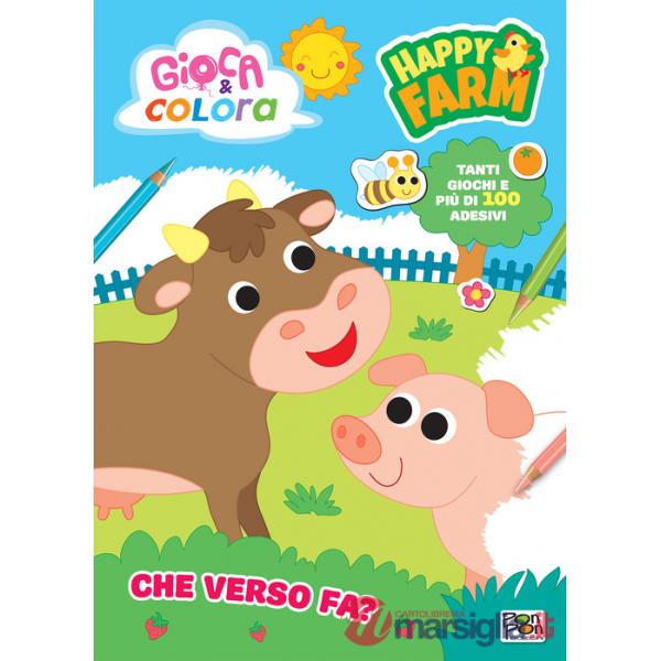 Che verso fa? Happy farm. Gioca e colora. Con adesivi. Ediz. a colori. Con QR code. Con flash card degli animali