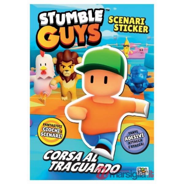 Corsa al traguardo. Stumble Guys. Scenario sticker. Ediz. a colori