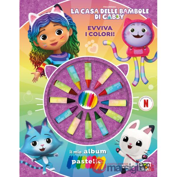 Evviva i colori! La casa delle bambole di Gabby. Il mio album pastello. Ediz. a colori. Con pastelli a cera