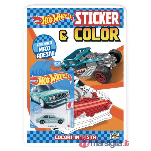 Colori in pista. Hot Wheels. Sticker & color. Ediz. a colori. Con macchinina
