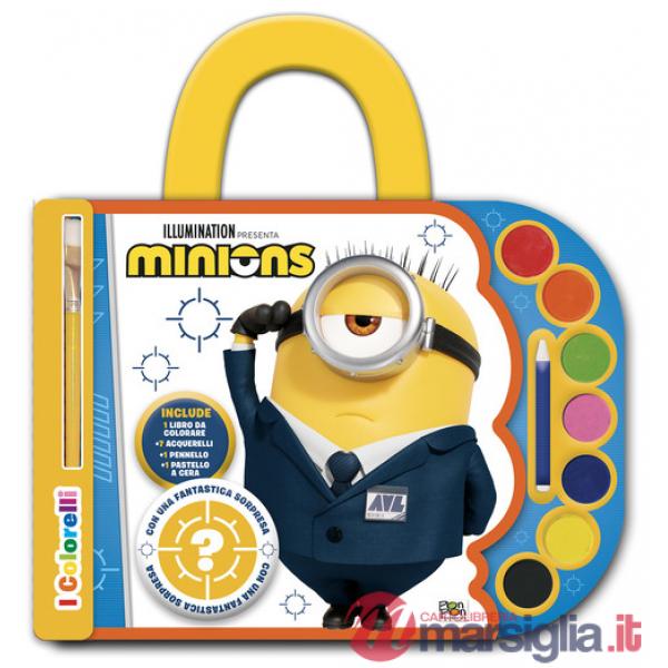 Minions. I colorelli. Valigetta con acquerelli. Ediz. a colori. Ediz. a spirale. Con 7 acquerelli, 1 pennello, 1 pastello a cera