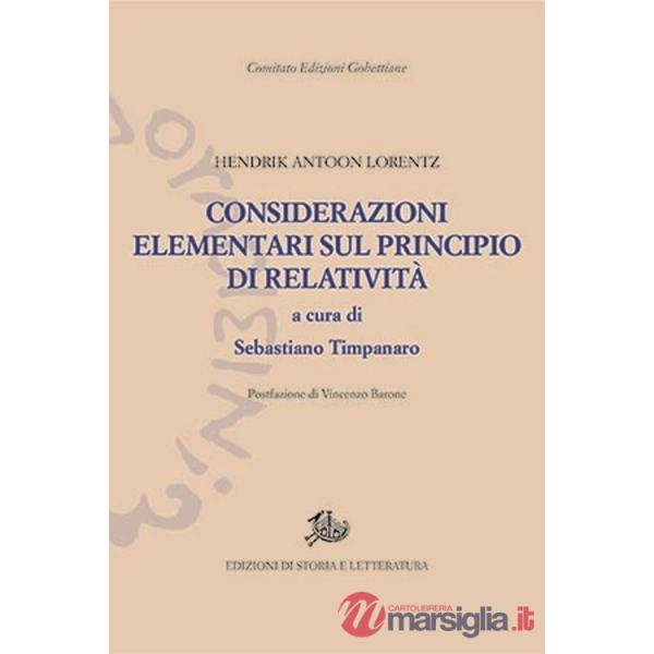 Considerazioni elementari sul principio di relatività