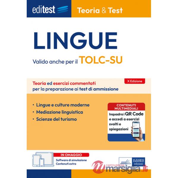 EdiTEST. Lingue. Teoria & test. Teoria ed esercizi commentati per la preparazione ai test di ammissione. Con contenuti extra. Co