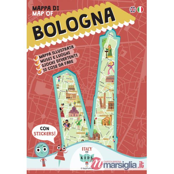 Mappa di Bologna Illustrata. Con adesivi. Ediz. italiana e inglese