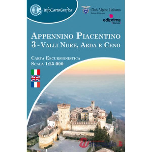 Appennino piacentino. Carta escursionistica 1:25.000. Ediz. italiana, inglese e francese