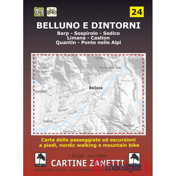 BELLUNO E DINTORNI CARTINA