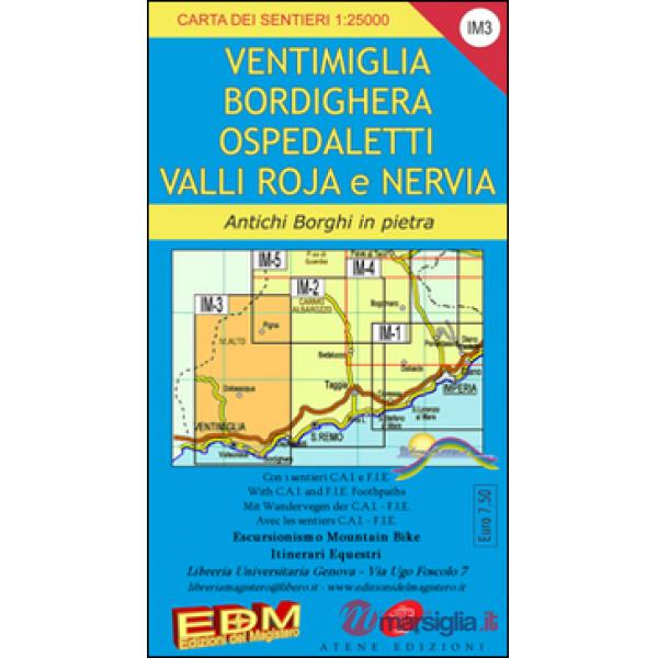 IM 3 Imperia, Ventimiglia, Pigna, alta via dei monti liguri 1:25.000