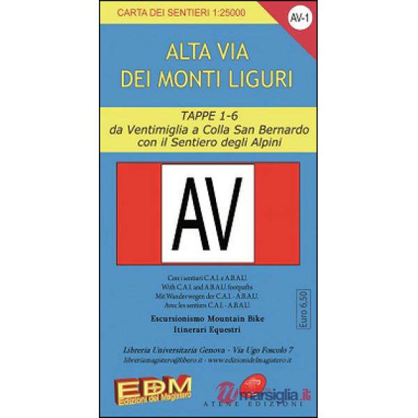 AV-1 Alta via dei monti liguri. Carte dei sentieri di Liguria