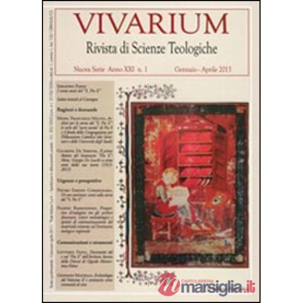 Vivarium. Rivista di scienze teologiche (2013). Vol. 1
