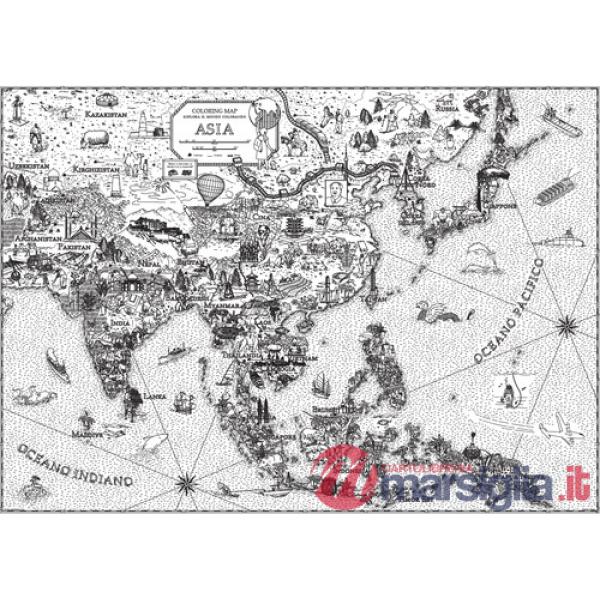 Asia. Coloring maps