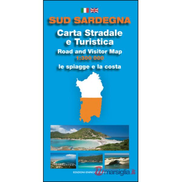 Sud Sardegna. Carta stradale e turistica. Le spiagge e la costa 1:300.000