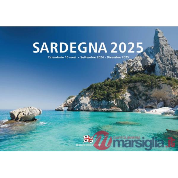 Sardegna 2025. Calendario da tavolo 16 mesi. Settembre 2024-dicembre 2025