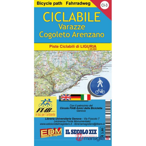 CI 3 ciclabile Varazze Cogoleto Arenzano 1:25.000. Ediz. italiana, inglese e tedesco