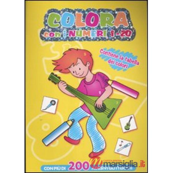 Colora con i numeri 1-20. Con adesivi. Ediz. illustrata