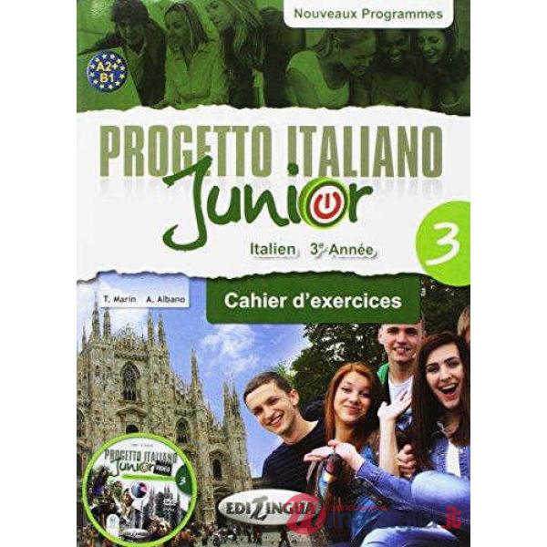 PROGETTO ITALIANO JUNIOR 3 POUR FRANCOPHONES CAHIER D'EXERCICES + DV