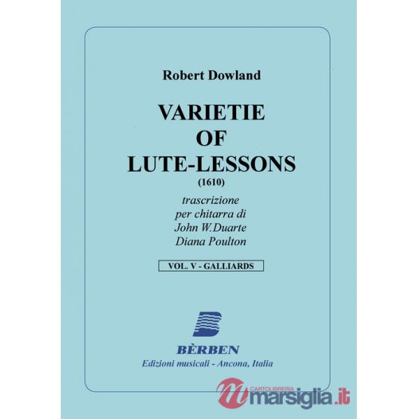 Varietie of lute lessons (1610). Trascrizione per chitarra di John W. Duarte e Diana Poulton. Spartito. Vol. 5
