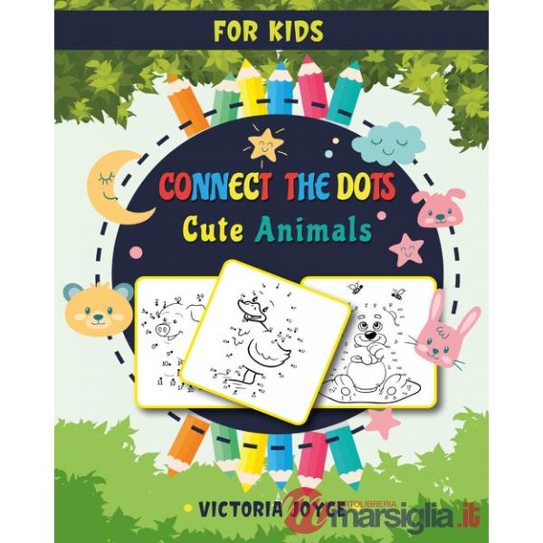 Connect the dots for kids. Cute animals