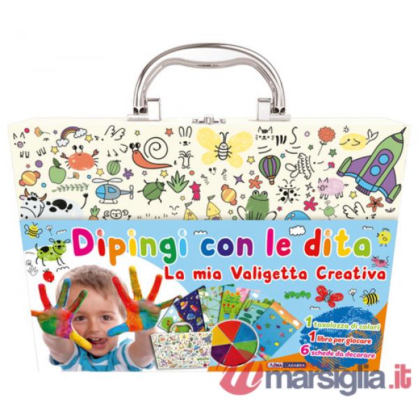 Dipingi con le dita. La mia valigetta creativa. Ediz. illustrata. Con 6 schede da decorare. Con tavolozza di colori