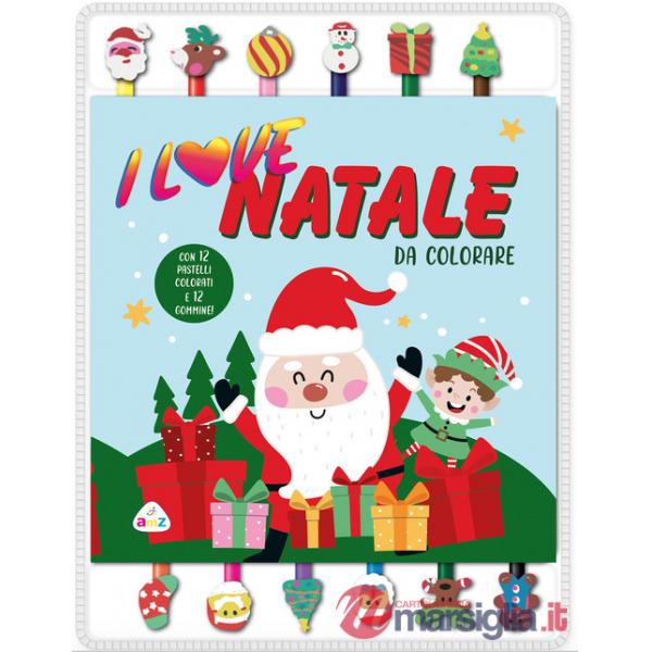 I love Natale da colorare. Ediz. illustrata. Con gommine
