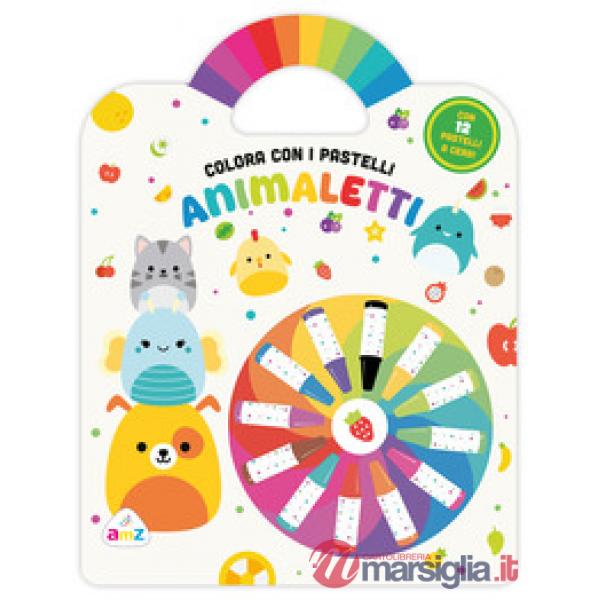 Animaletti. Colora coi pastelli. Ediz. illustrata. Con 12 pastelli a cera
