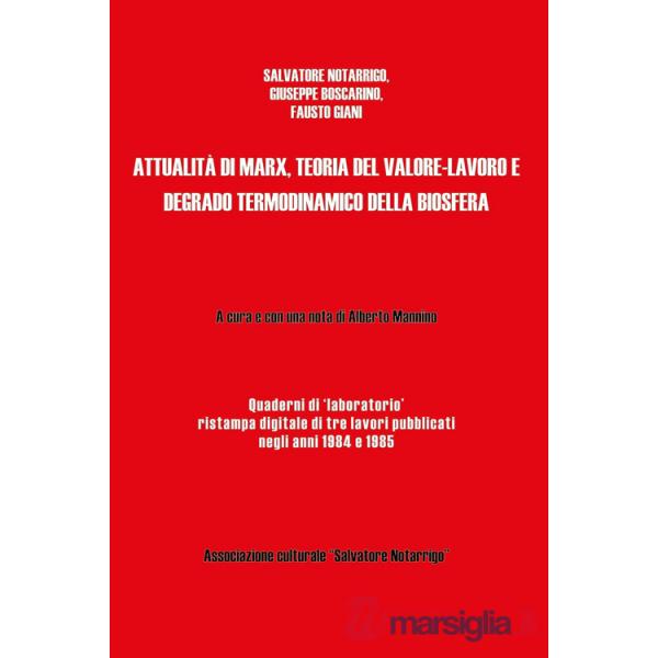 Attualità di Marx, teoria del valore-lavoro e degrado termodinamico della biosfera