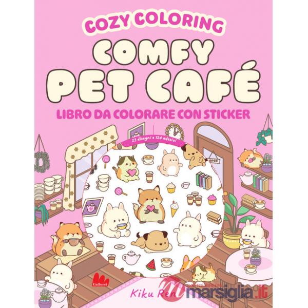 Comfy pet café. Cozy coloring