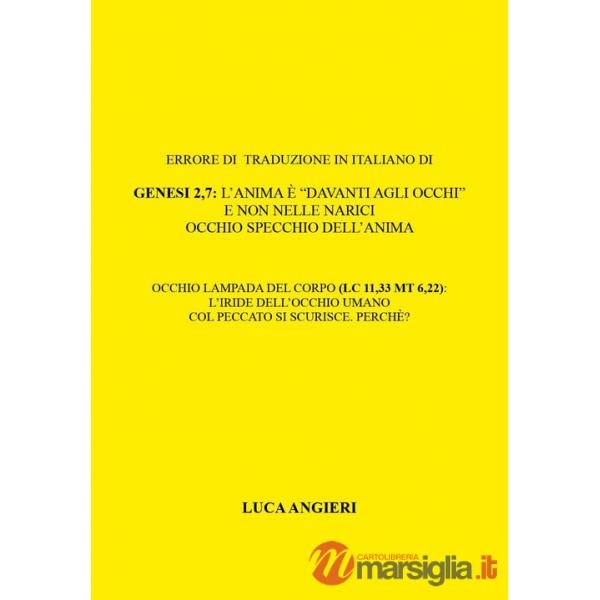 Errore di traduzione in italiano di Genesi 2,7: l'anima è «davanti agli occhi» e non nelle narici. Occhio specchio dell'anima. O