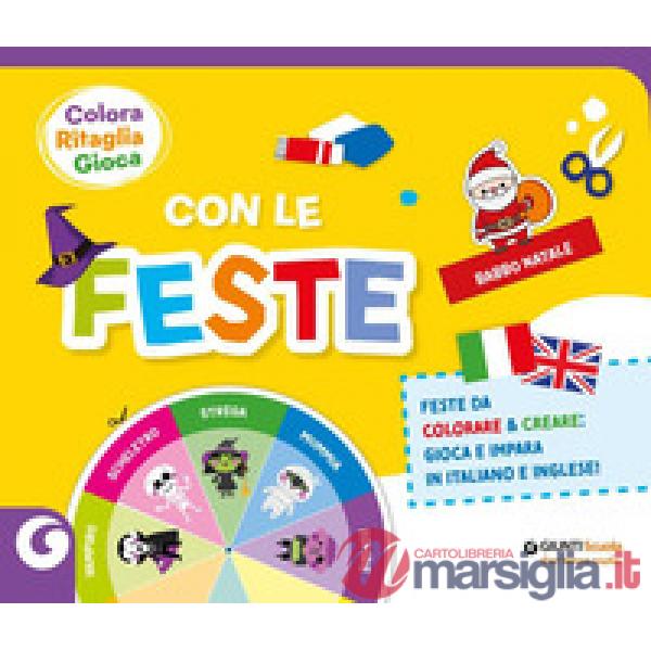 Colora gioca ritaglia con le feste. Italiano e inglese