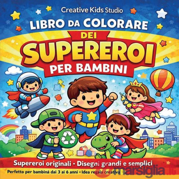 Grande libro da colorare dei supereroi per bambini. Ediz. illustrata (Il)