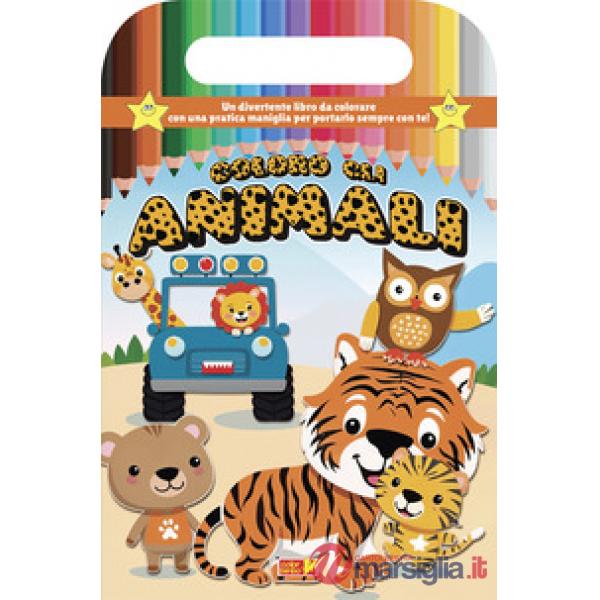 Coloro gli animali. Libro da colorare con maniglia. Ediz. illustrata
