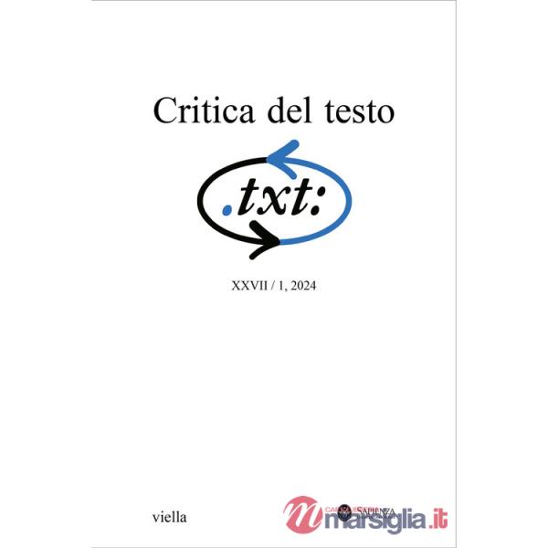 Critica del testo (2024). Vol. 27
