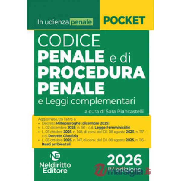 Codice penale e di procedura penale normativo in udienza 2026