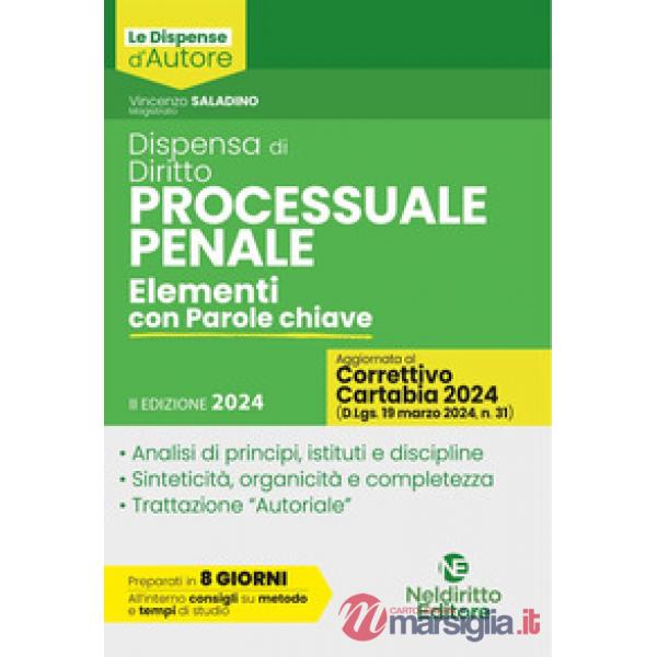 Dispensa di diritto processuale penale. Elementi con parole chiave