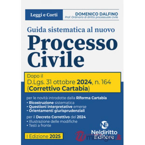 Guida sistematica al nuovo processo civile aggiornato al Decreto Correttivo Cartabia D.Lgs. 31 ottobre 2024, n. 164