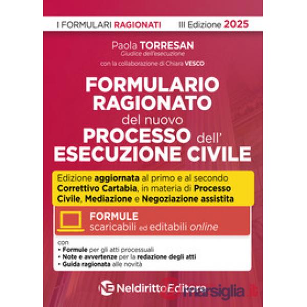 Formulario ragionato Processo esecuzione esecuzione civile